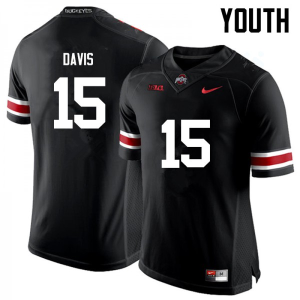 Ohio State Buckeyes #15 Wayne Davis Youth Stitch Jersey Black OSU6214